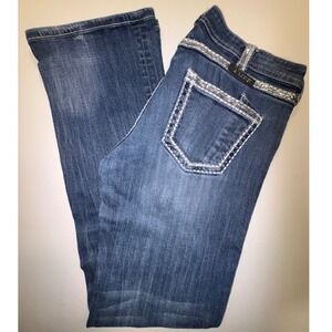 Cowgirl Tuff Co First Class Sequin Contrast Stitch Bootcut Jeans W31 L33 Blue